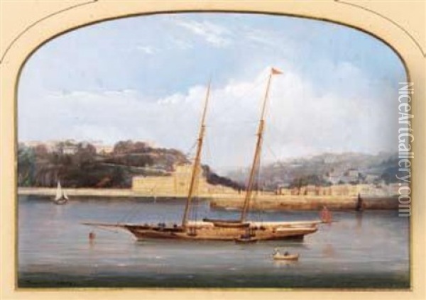 Yacht Royal En Italie Oil Painting - Francois Flameng