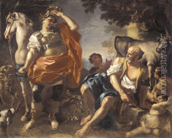 Erminia Among The Shepherds Oil Painting - Paolo de Maio