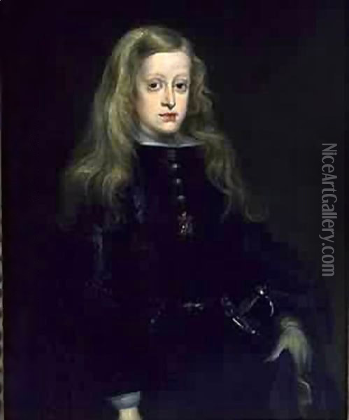 King Charles II of Spain c. 1650 Oil Painting - Juan Carreno De Miranda
