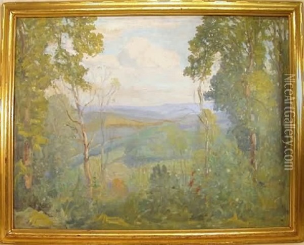 Summer Vista Landscape Oil Painting - C. Harry Allis