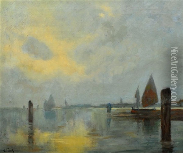 Venise, La Lagune Oil Painting - Lucien Frank