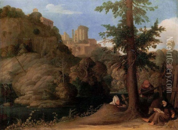 Landscape With The Temptation Of Saint Anthony Oil Painting - Jacob Symonsz Pynas