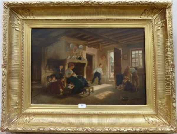 Le Jeu De Cache-cache Oil Painting - Theophile Emmanuel Duverger