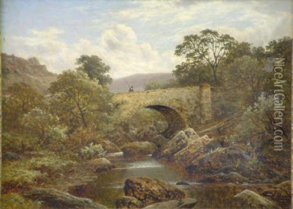 Pair Of Oils On Canvas Pont Y Celyn And River Landscape Signed And Dated 1889 18 X 24in Oil Painting - Thomas Spinks