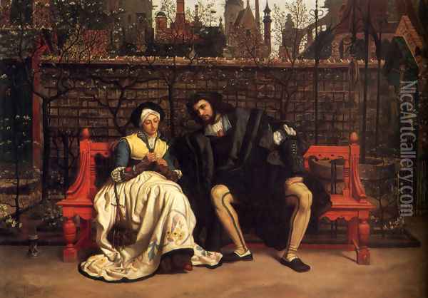 Faust And Marguerite In The Garden Oil Painting - James Jacques Joseph Tissot