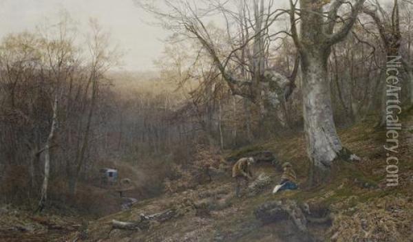 The Wood Gatherer Oil Painting - Walter Follen Bishop