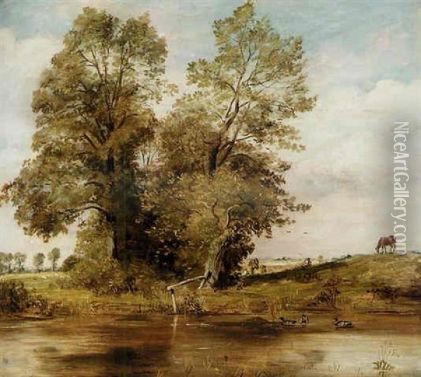 On The Brent Oil Painting - Lionel Bicknell Constable