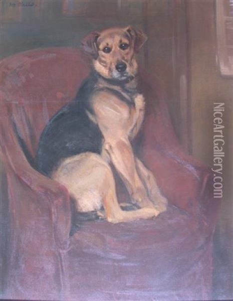 Dog (study) Oil Painting - William Walls