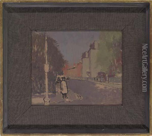 Street Corner, Chelsea Oil Painting - Edward Morland Lewis