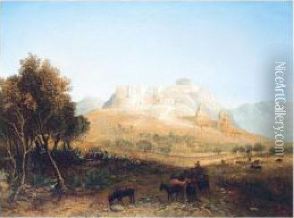 View Of The Acropolis Oil Painting - Paul H. Ellis