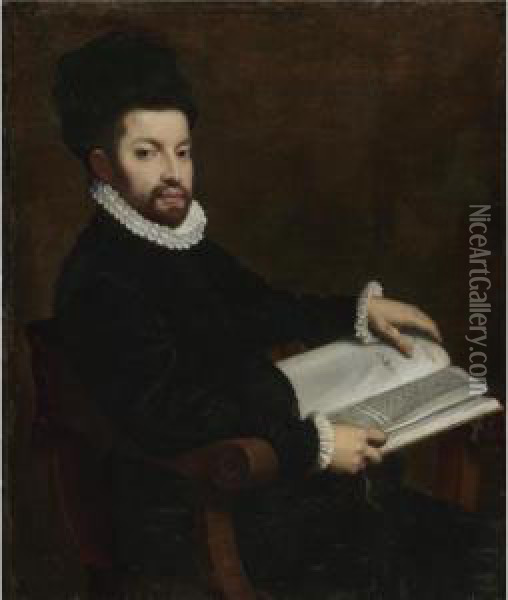 Portrait Of Ercole Tasso Oil Painting - Giovanni Battista Moroni