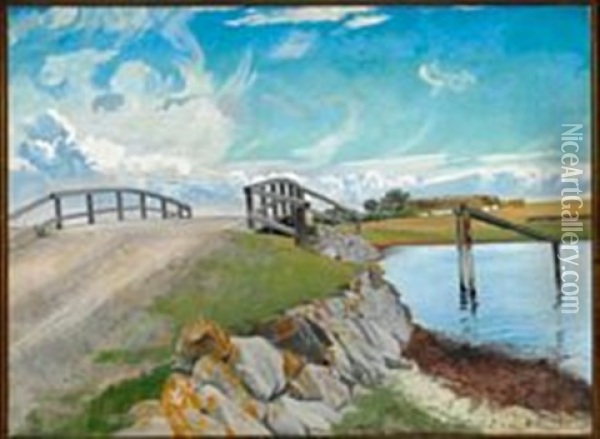 The Eno Bridge Oil Painting - Laurits Andersen Ring