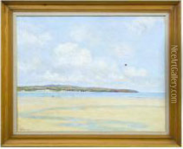 Beaumaris From The Lavan Sands Oil Painting - Joseph Vickers De Ville
