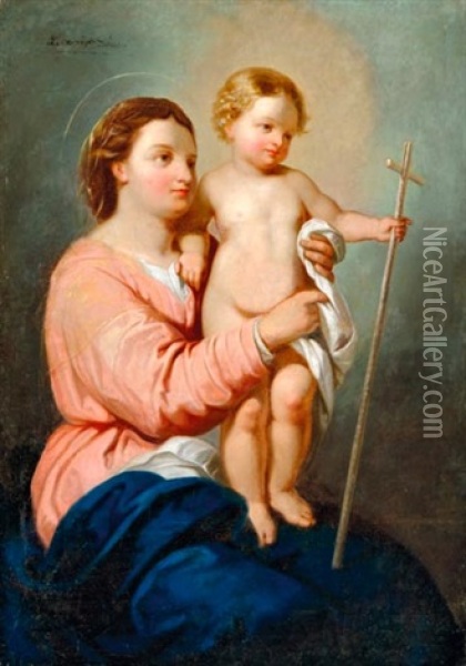 Madonna Oil Painting - Alexander von Liezen-Mayer