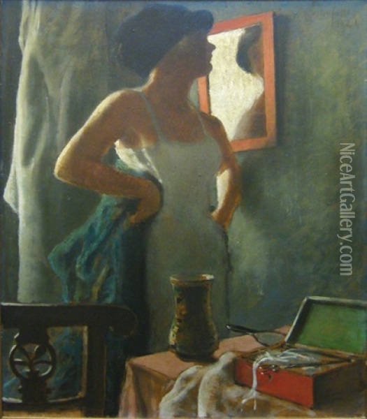 La Femme Au Miroir Oil Painting - Armand Rassenfosse