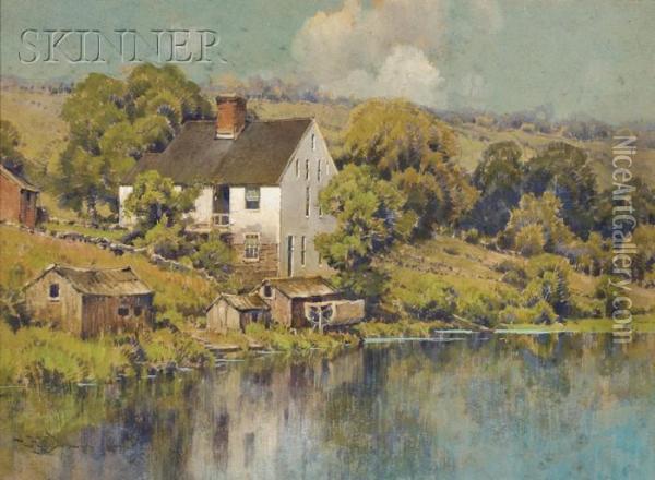 The White House On The Lake Oil Painting - Hezekiah Anthony Dyer