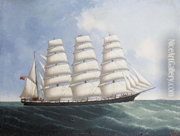The Clipper Ship Lynton At Sea Off Calcutta Oil Painting - Lai Fong