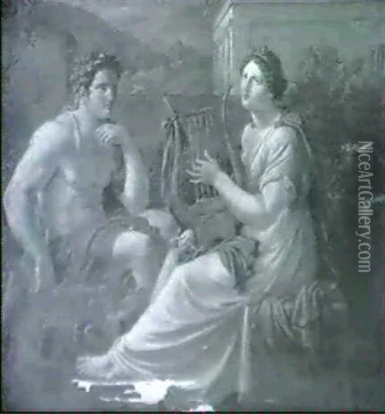 Herakles Bei Der Pythia In Delphi (?) Oil Painting - Eberhard Waechter