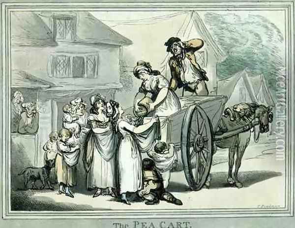 The Pea Cart, pub. by S.W. Fores Oil Painting - Thomas Rowlandson