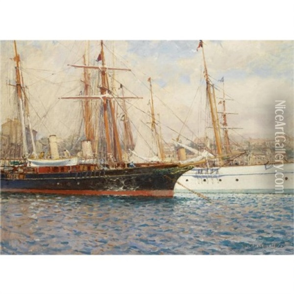 The Harbour Oil Painting - Nikolai Nikolaevich Gritsenko