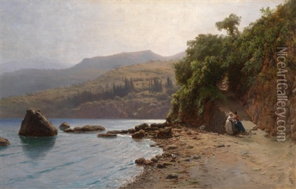 By The Sea. Crimea Oil Painting - Lev Felixovich Lagorio