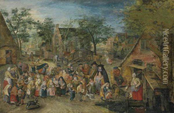The Whitsun Bride Oil Painting - Pieter The Younger Brueghel