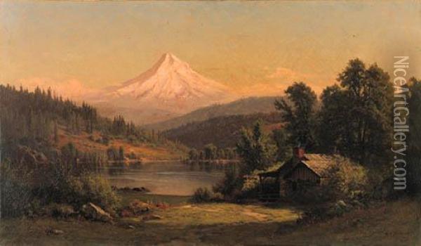 Mt. Hood, Columbia River Oil Painting - Raymond Dabb Yelland