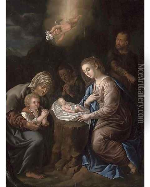 The Nativity Oil Painting - Jan Frans Douven