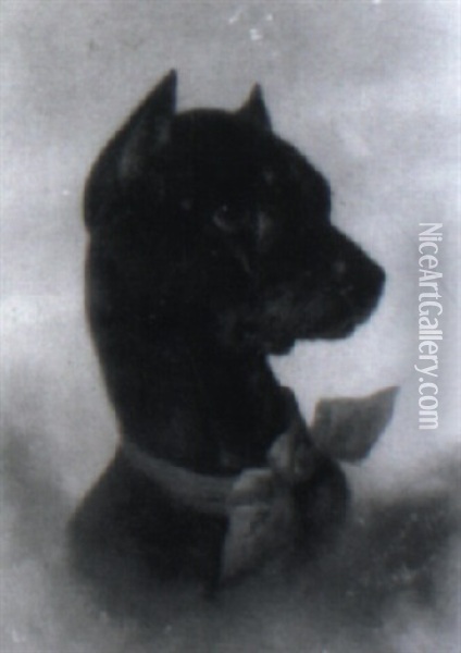 Dog Oil Painting - Franklin Dullin Briscoe