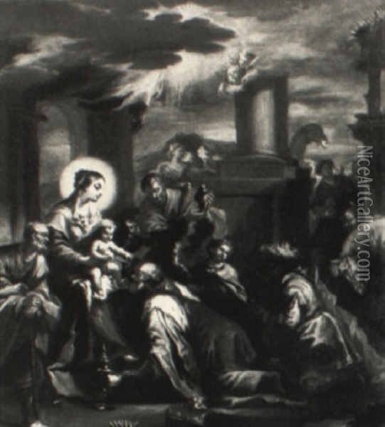 The Adoration Of The Magi Oil Painting - Francesco de Mura