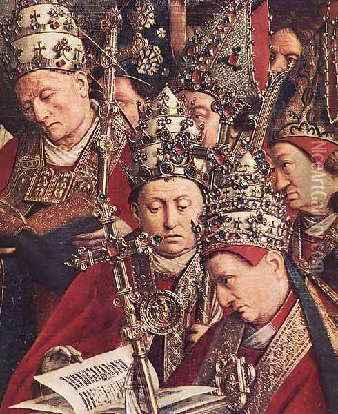 The Ghent Altarpiece- Adoration of the Lamb (detail 8) 1425-29 Oil Painting - Jan Van Eyck