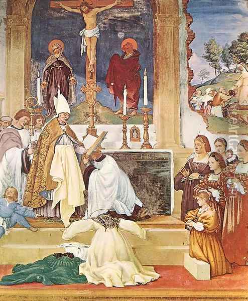 Vestiture of St Bridget 2 Oil Painting - Lorenzo Lotto