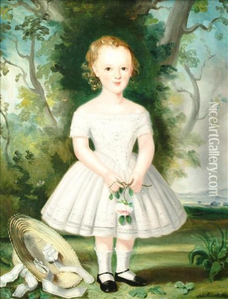 Portrait Of Achild Full Length Oil Painting - John Linnell