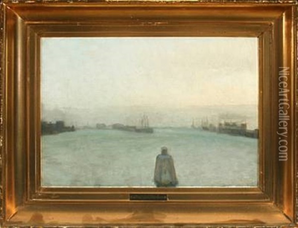 View Of Copenhagen On A Hazy Day Oil Painting - Julius Paulsen