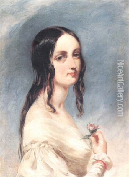 Portrait Of Young Lady Oil Painting - Richard Dadd