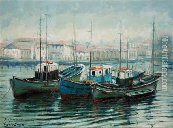 Puerto De San Juan De Luz Oil Painting - Vicente Giner