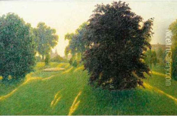 Le Parc Oil Painting - Auguste Michel Colle