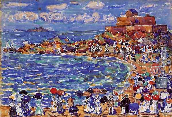 Beach St Malo2 Oil Painting - Maurice Brazil Prendergast
