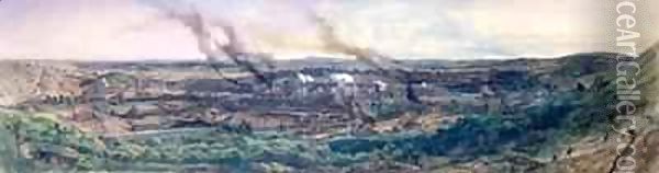 Factories at Le Creusot in 1848 2 Oil Painting - Ignace Francois Bonhomme