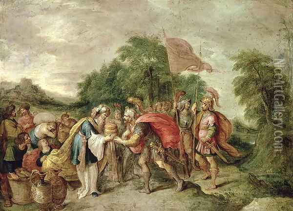 The Meeting of Abraham and Melchizedek Oil Painting - Frans the younger Francken