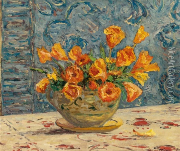 Vase De Fleurs Oil Painting - Maxime Maufra