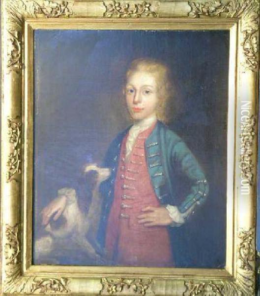 Portrait Of A Boy And His Dog Oil Painting - Sir Godfrey Kneller
