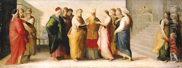 The Marriage of the Virgin Oil Painting - Domenico Beccafumi