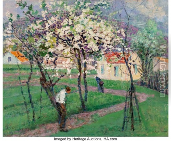Spring Trees Oil Painting - Victor Charreton