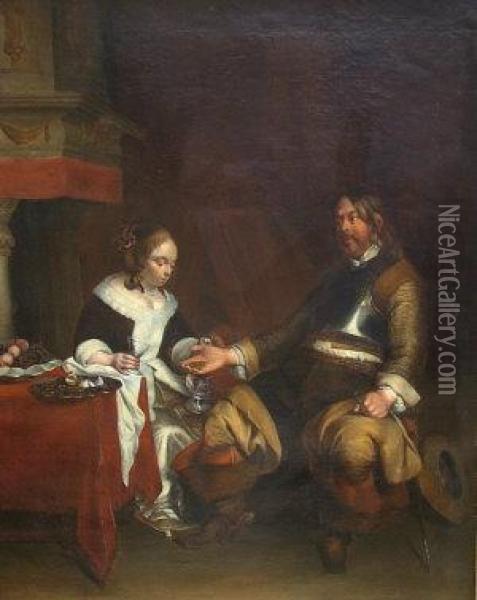 The Gallant Officer Oil Painting - Gerard Terborch