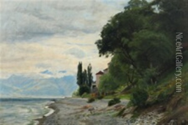 Coastal Scene From Italy Oil Painting - Christian Peder Morch Zacho