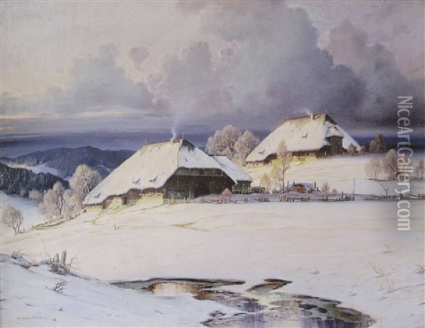 Abendsonne Auf Hohenhauser Oil Painting - Karl Hauptmann