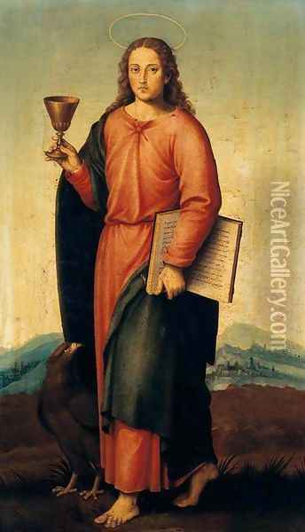 St John the Evangelist 1445-50 Oil Painting - Juan De (Vicente) Juanes (Masip)