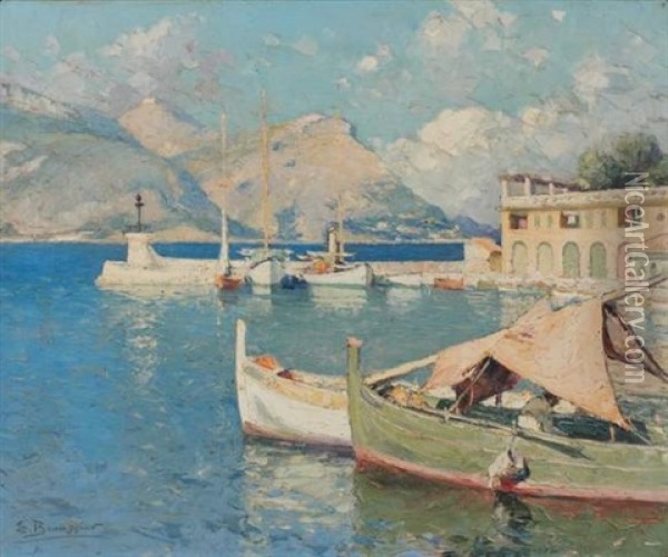 Port Mediterraneen Oil Painting - Emile Beaussier