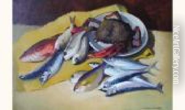  Nature Morte Aux Poissons  Oil Painting - Pierre Wagner